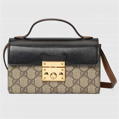 gucci beige gg supreme mini padlock bag